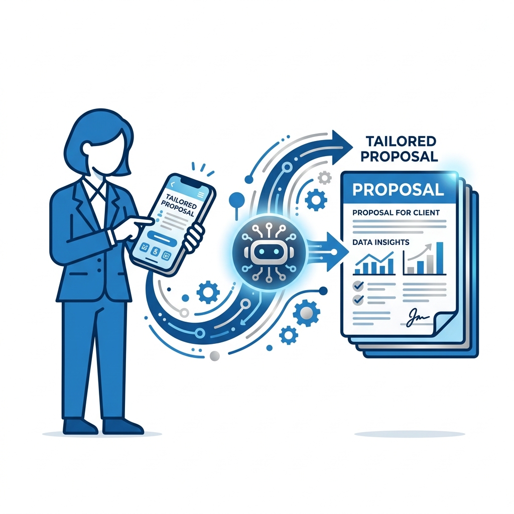 AI Sales Proposal Pictogram