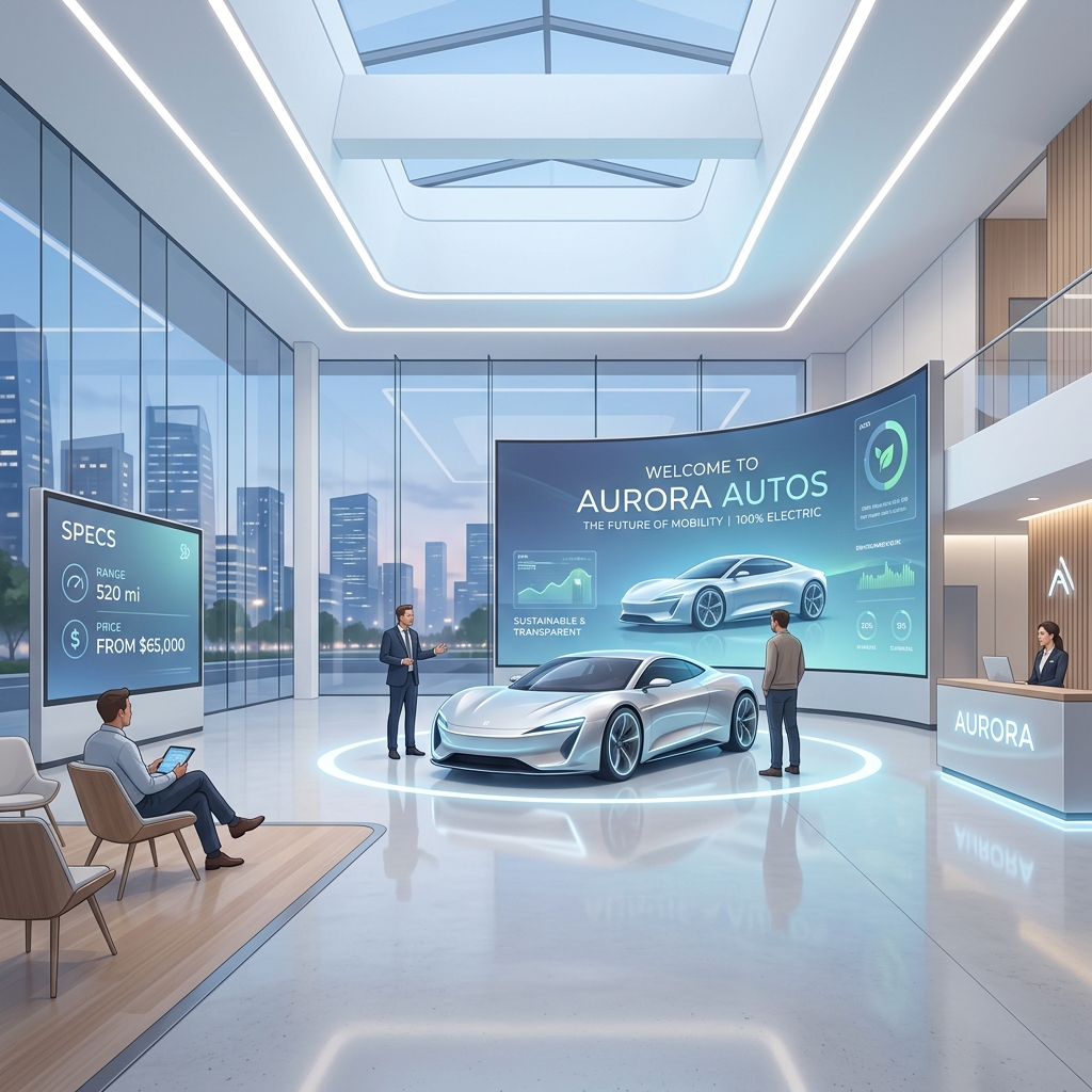 Tesla minimalist showroom