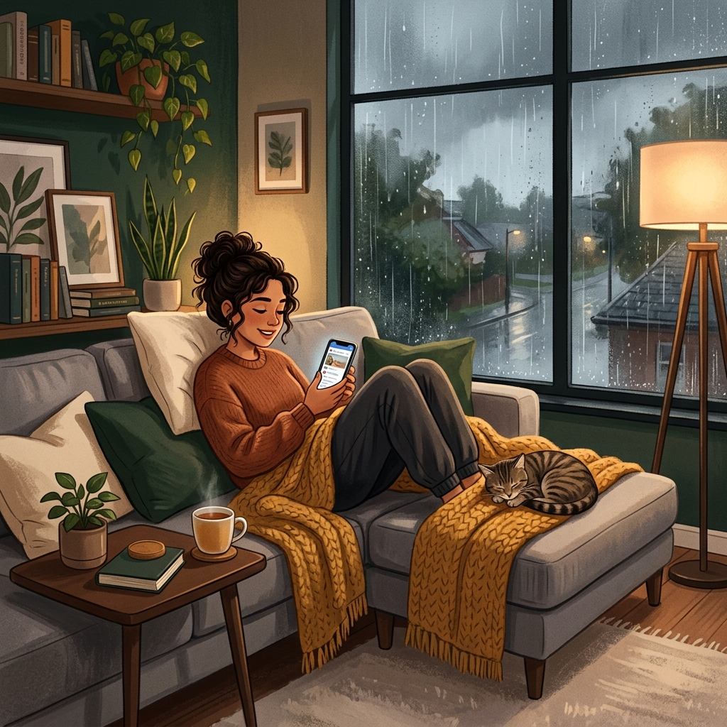 Rainy Day Smartphone Usage